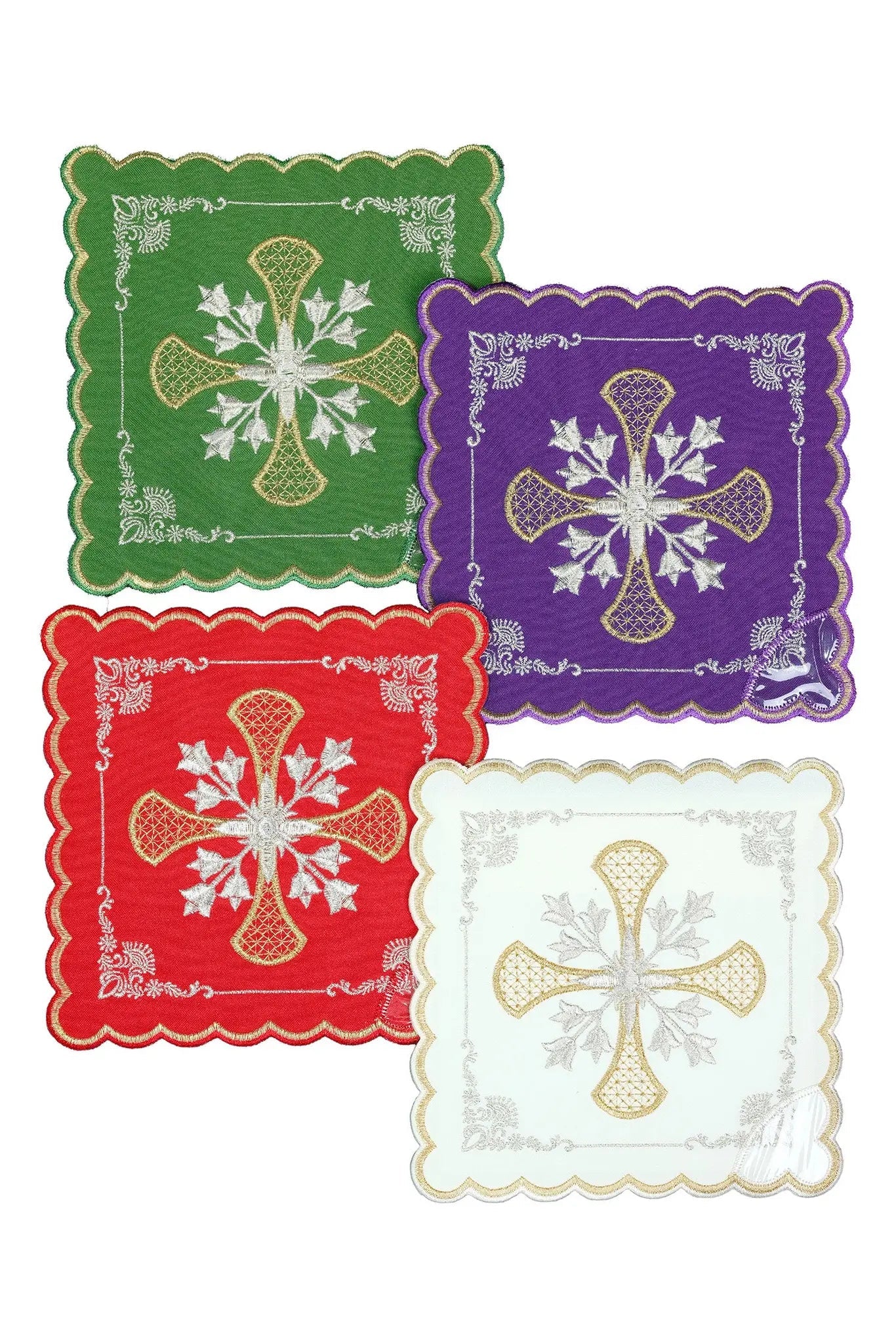Set of Four Liturgical Palls with Cross Embroidery - HAFTINA ATELIER