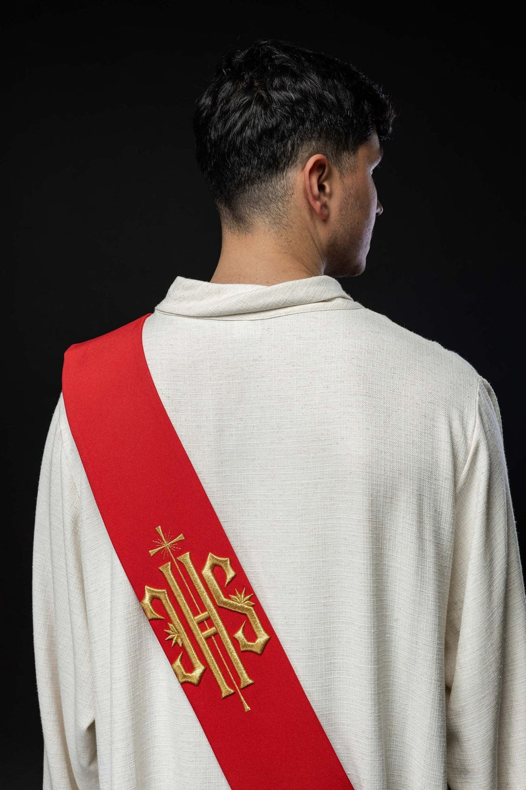 Stuła Diakońska haftowana IHS z Krzyżem