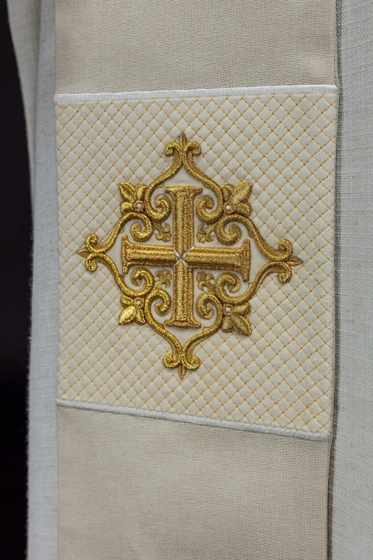 Étole en velours écru