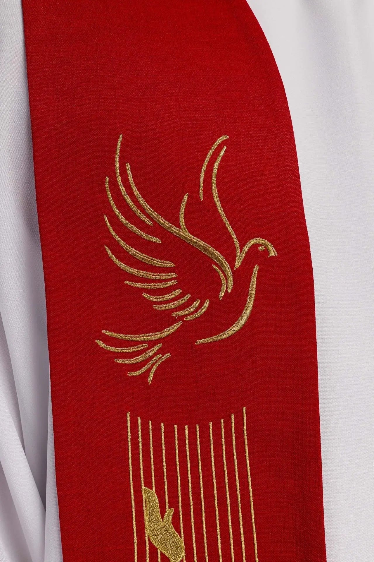 Étole brodée Esprit Saint Rouge
