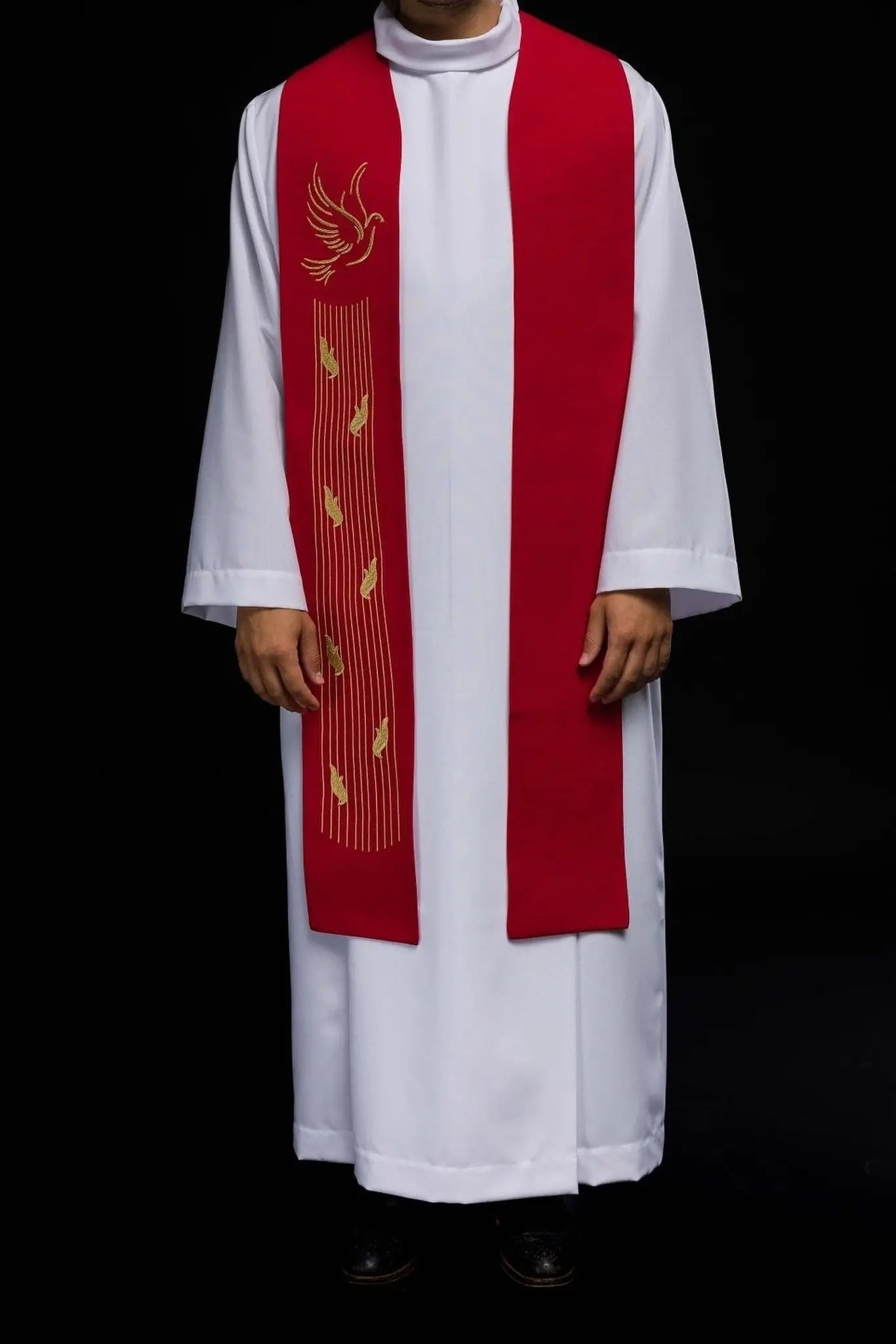 Étole brodée Esprit Saint Rouge