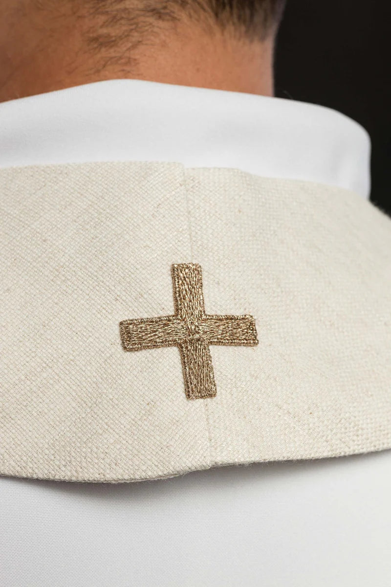 Étole brodée « Jésus le Bon Pasteur » en écru