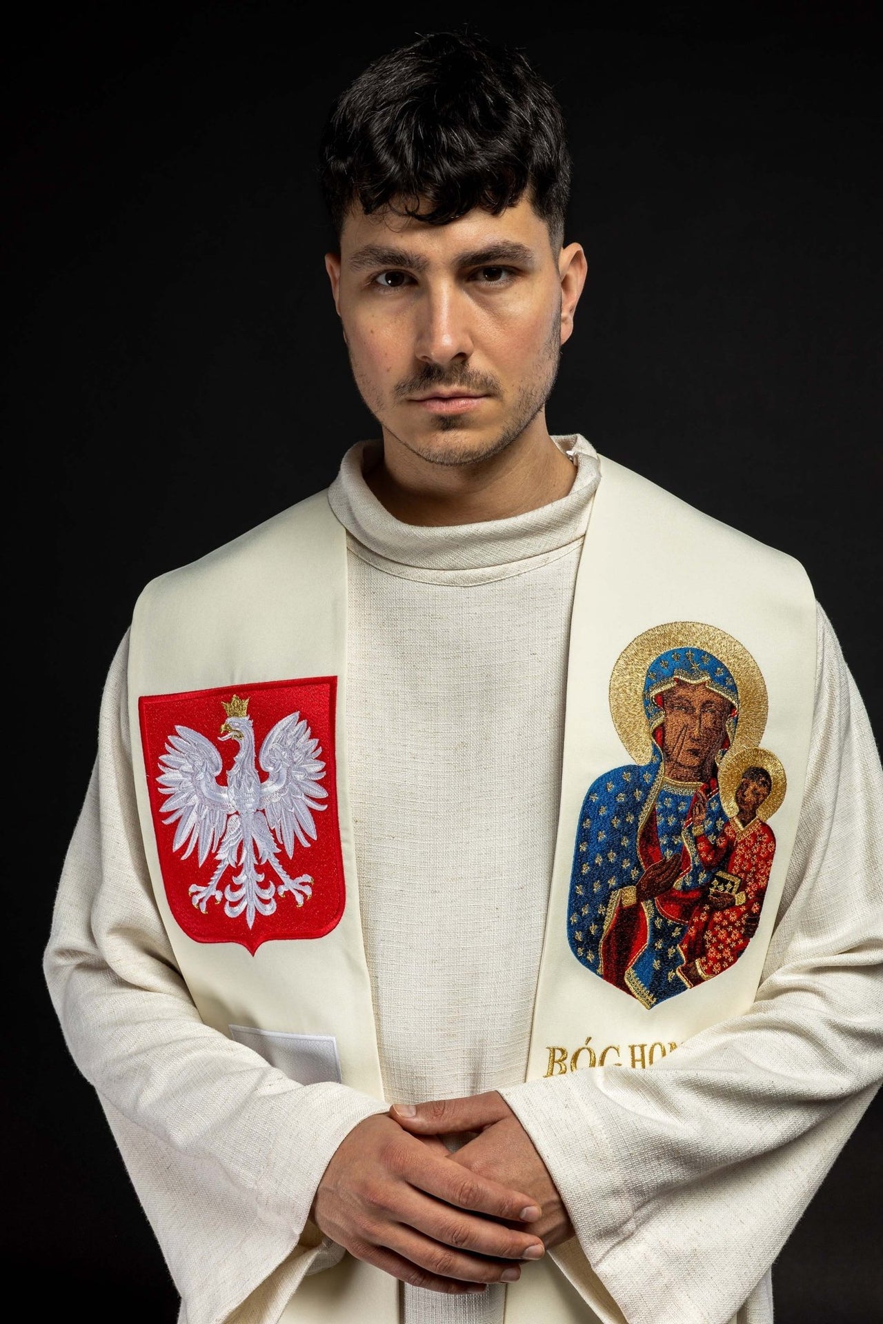 Stuła haftowana Matka Boska Częstochowska