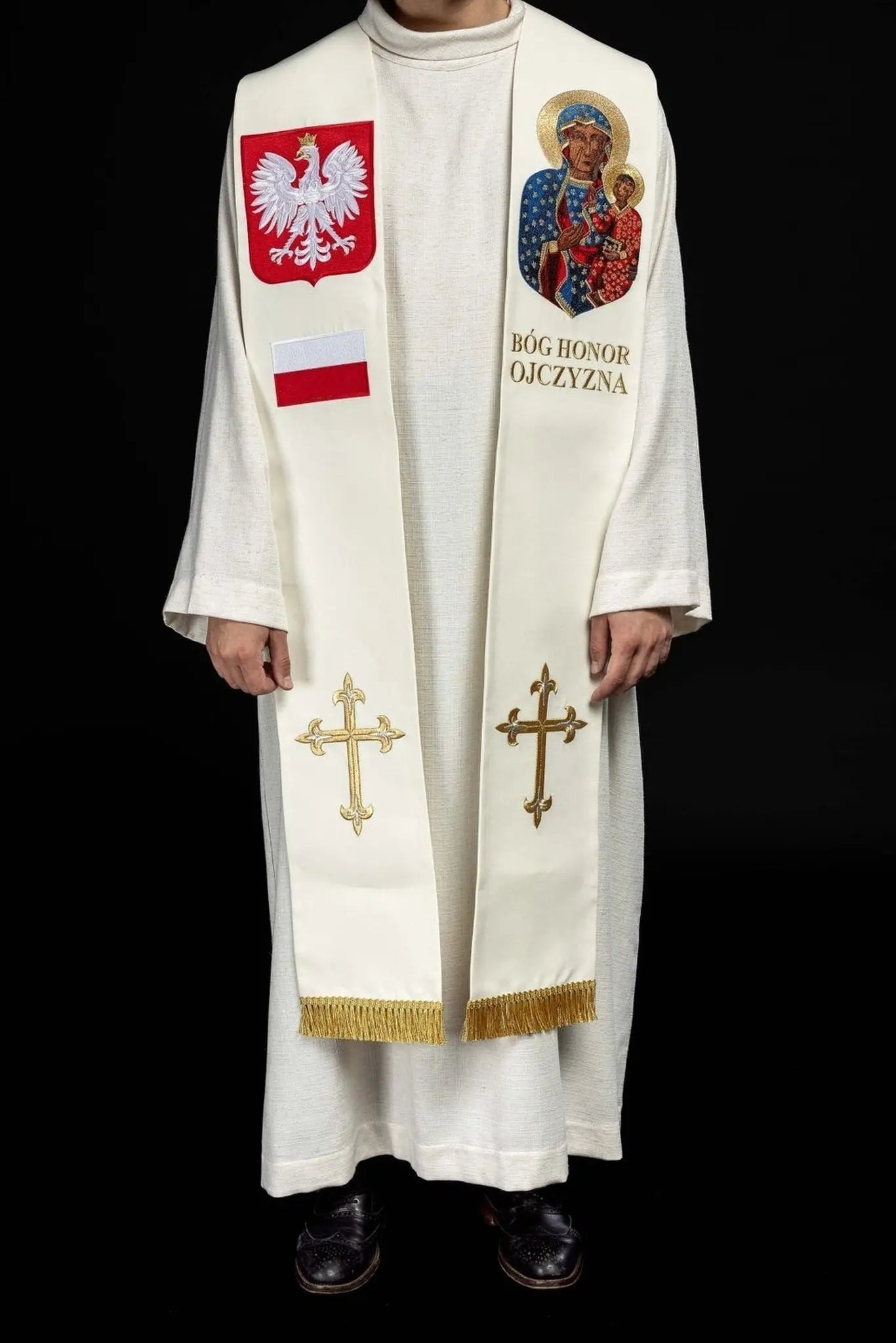 Étole brodée Notre-Dame de Czestochowa