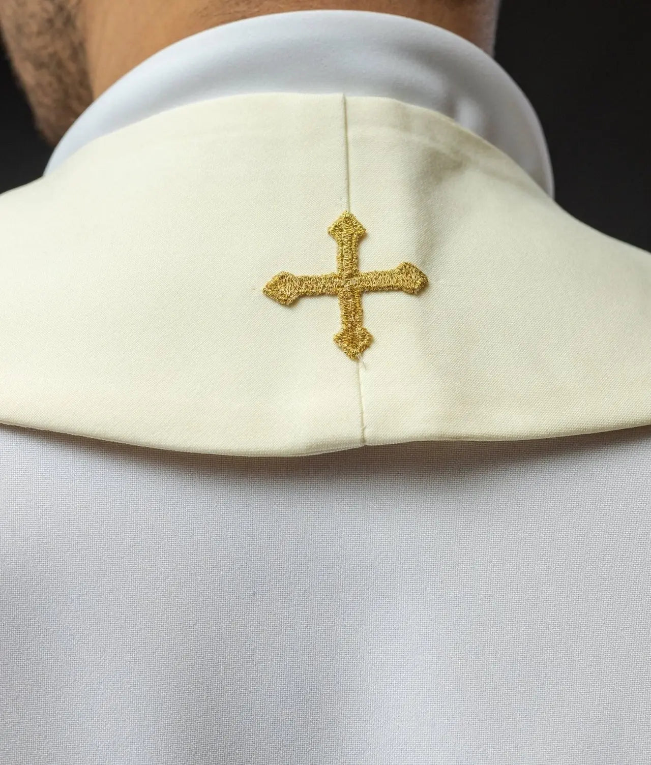 Étoles de prêtre brodées Croix écru