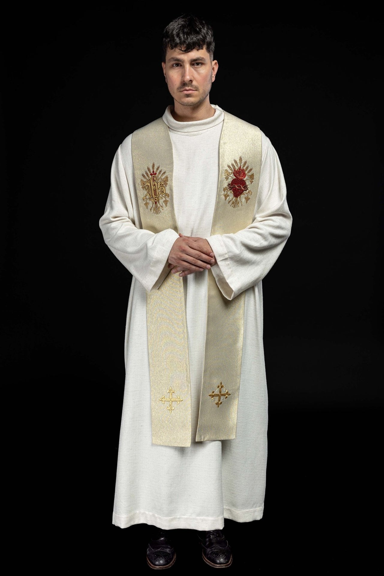 Stuła kapłańska złota haftowana