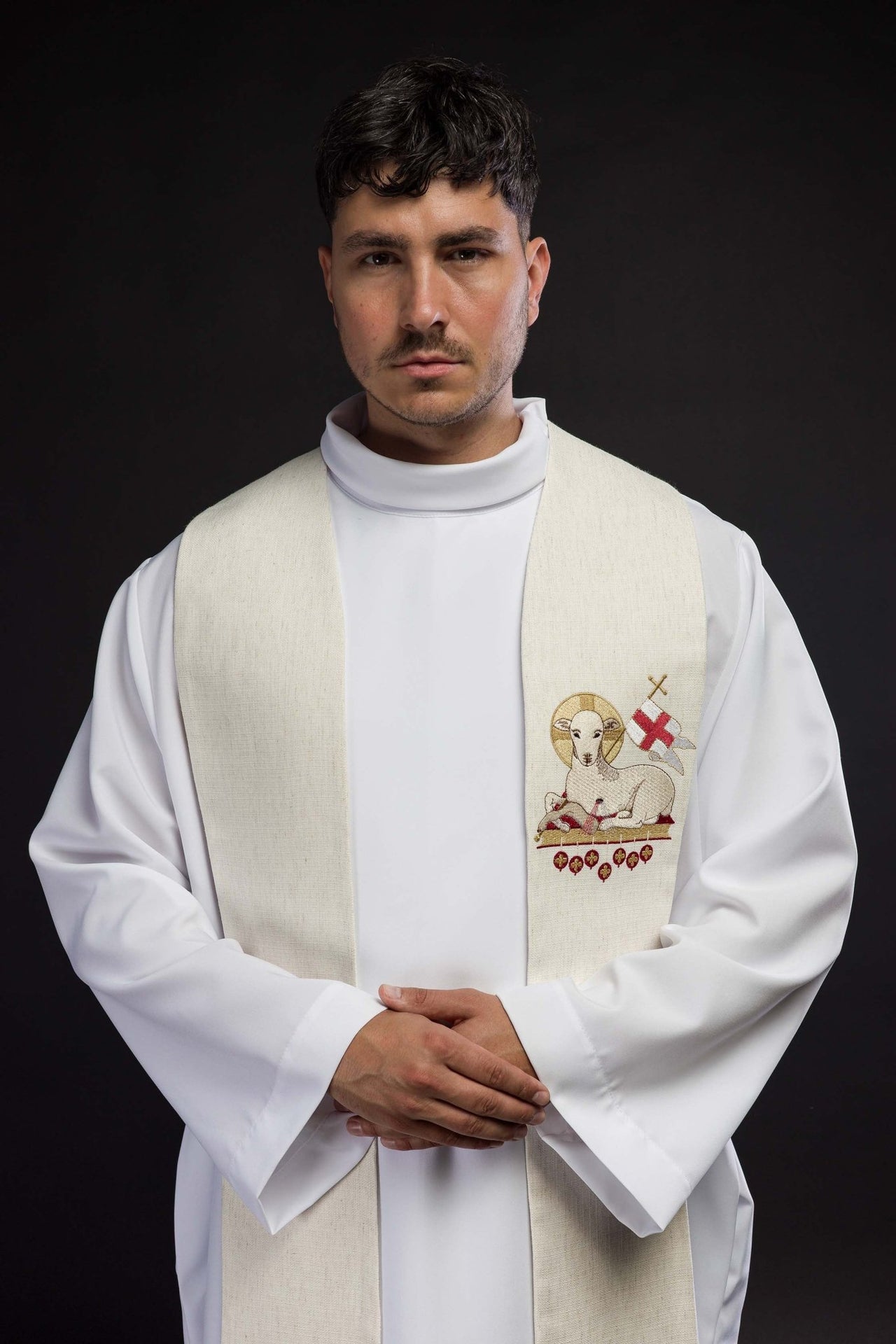 Stuła wielkanocna z haftowanym Barankiem Bożym Wielkanoc