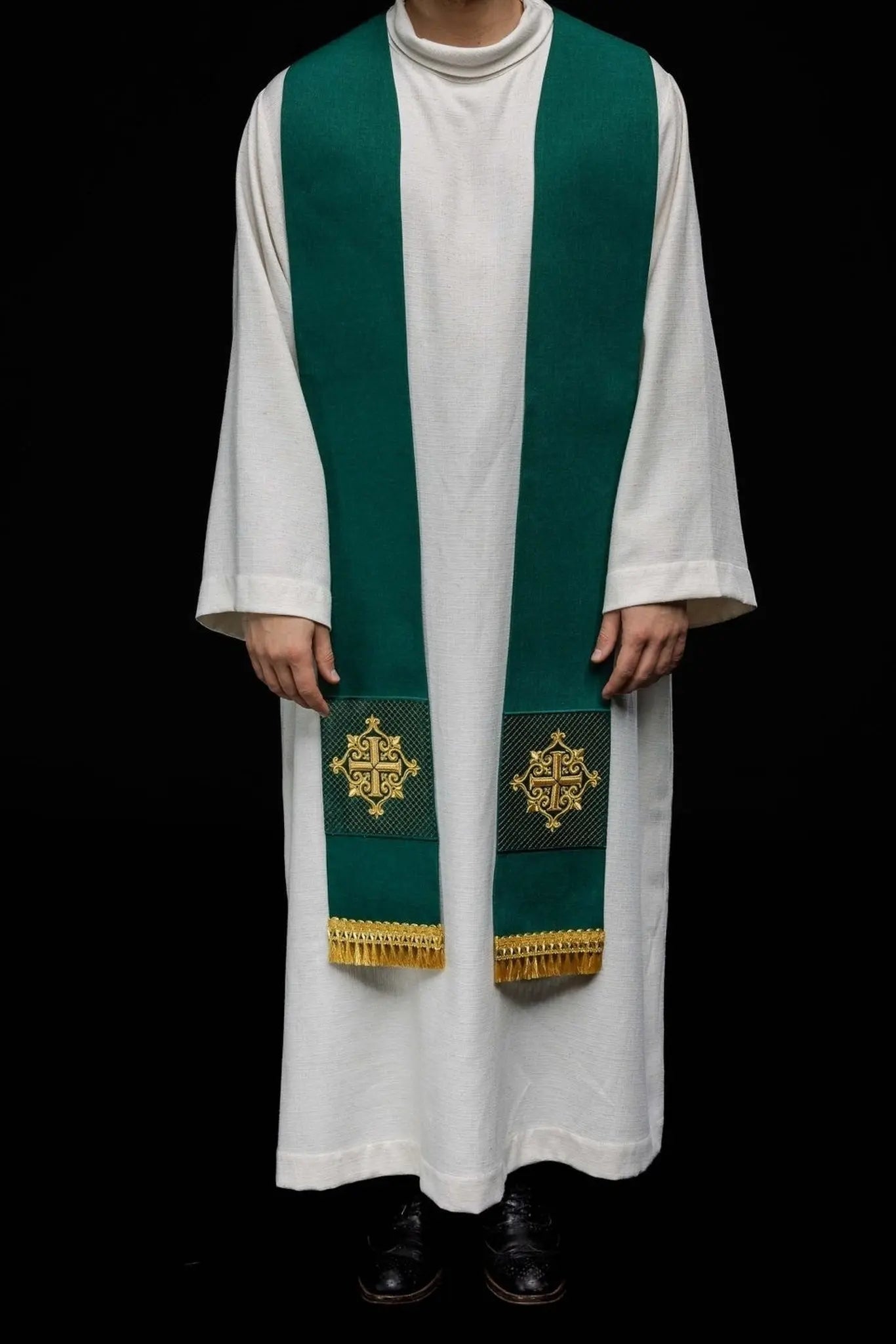 Étole en velours vert