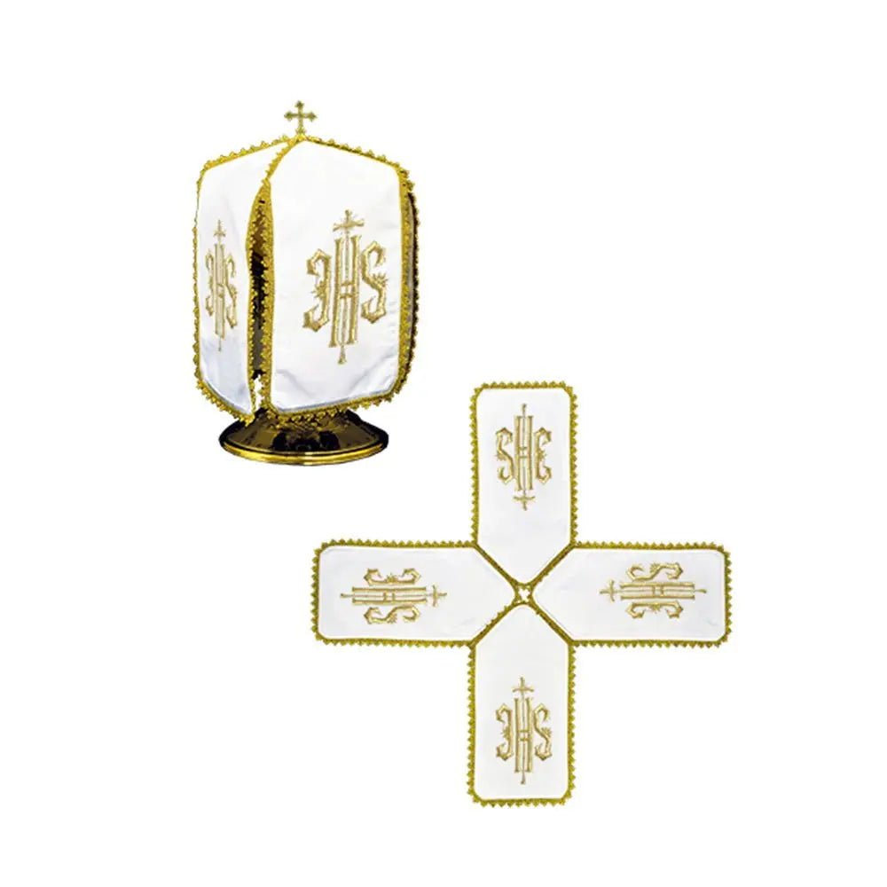 Voile de calice avec riche décoration dorée IHS