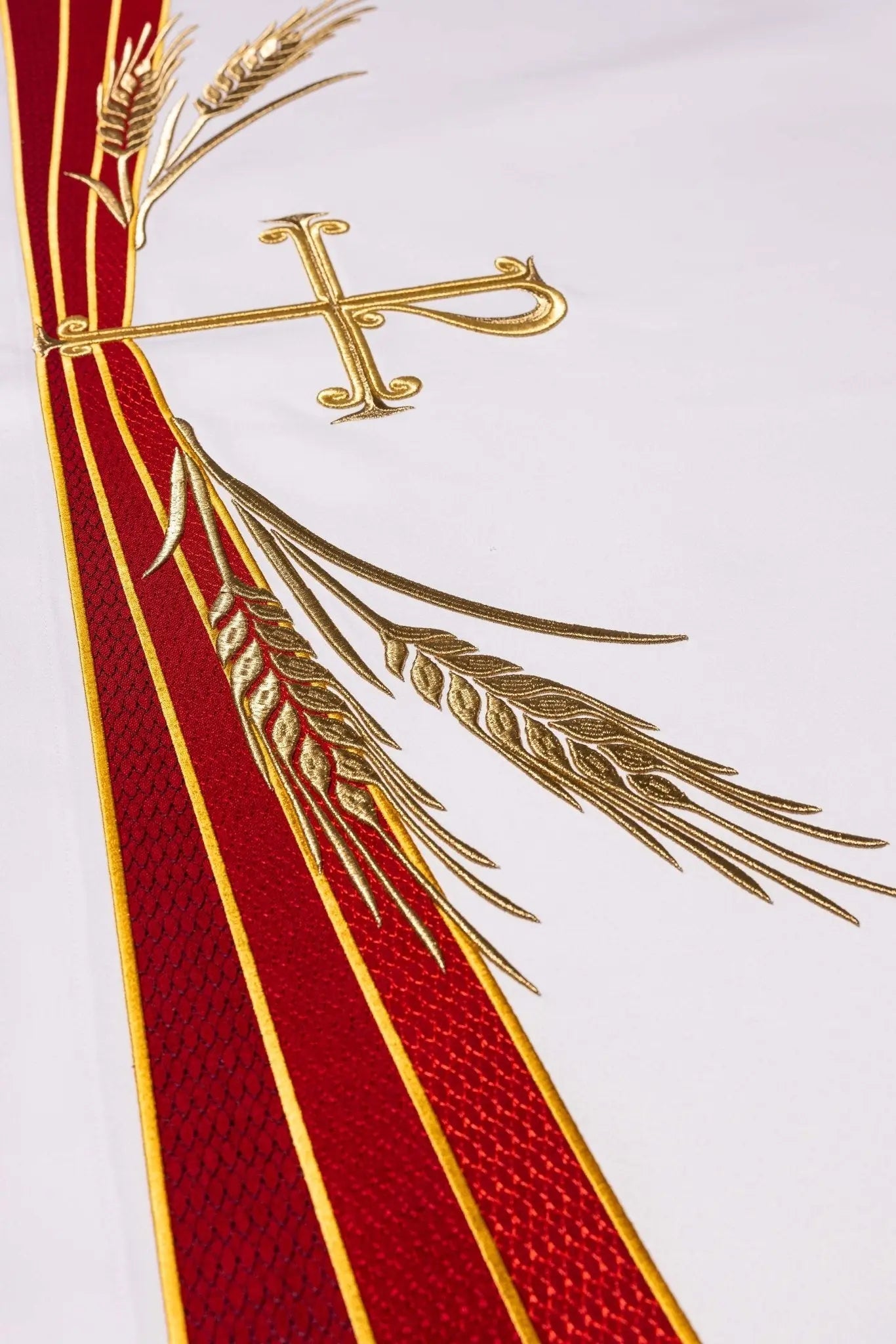 White Altar Cloth with PAX Embroidery - HAFTINA ATELIER