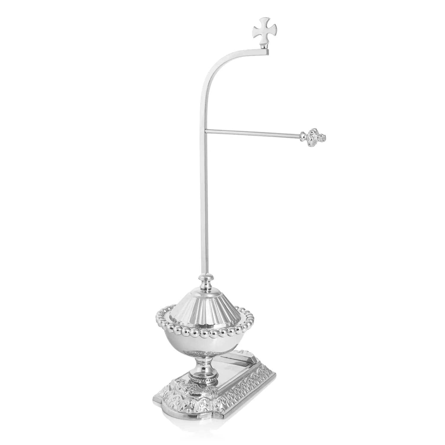 Support de purificateur en laiton nickelé avec vasculum – 38 cm