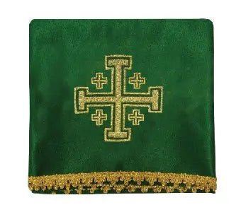 Ensemble de quatre voiles de calice avec broderie de la Croix de Jérusalem