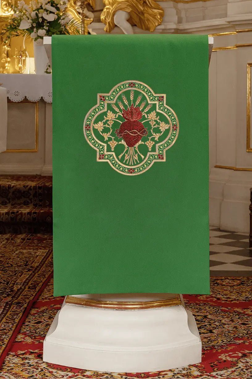 Serviette de lectionnaire brodée du Sacré-Cœur de Jésus-Christ