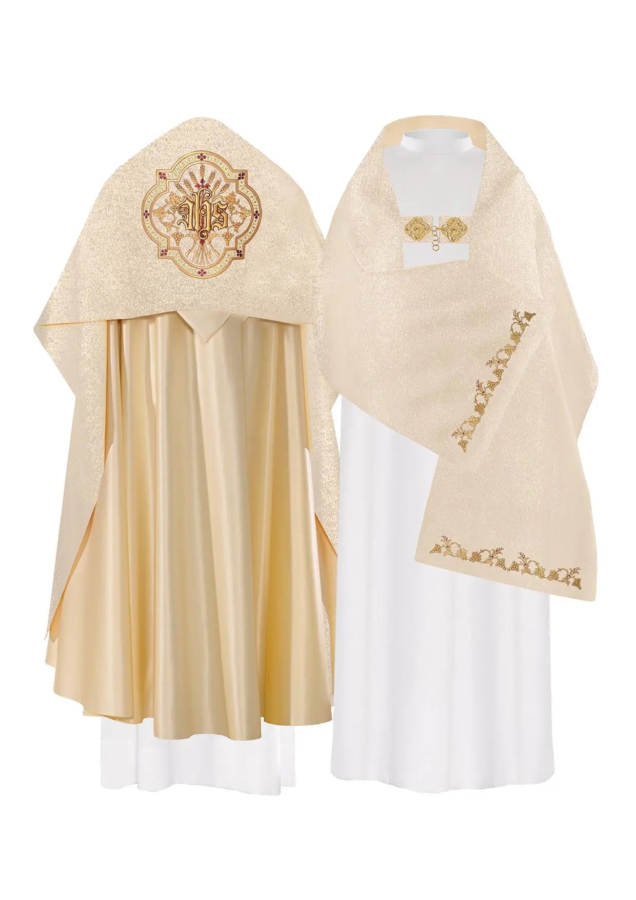 Voile liturgique brodé or IHS