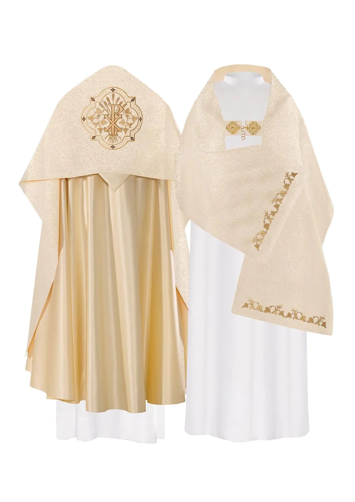 Voile liturgique doré avec broderie PX